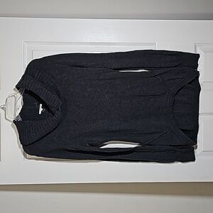 LA Made Cowl Neck Cotton Tunic Sweater Long Sleeves Gray Size L